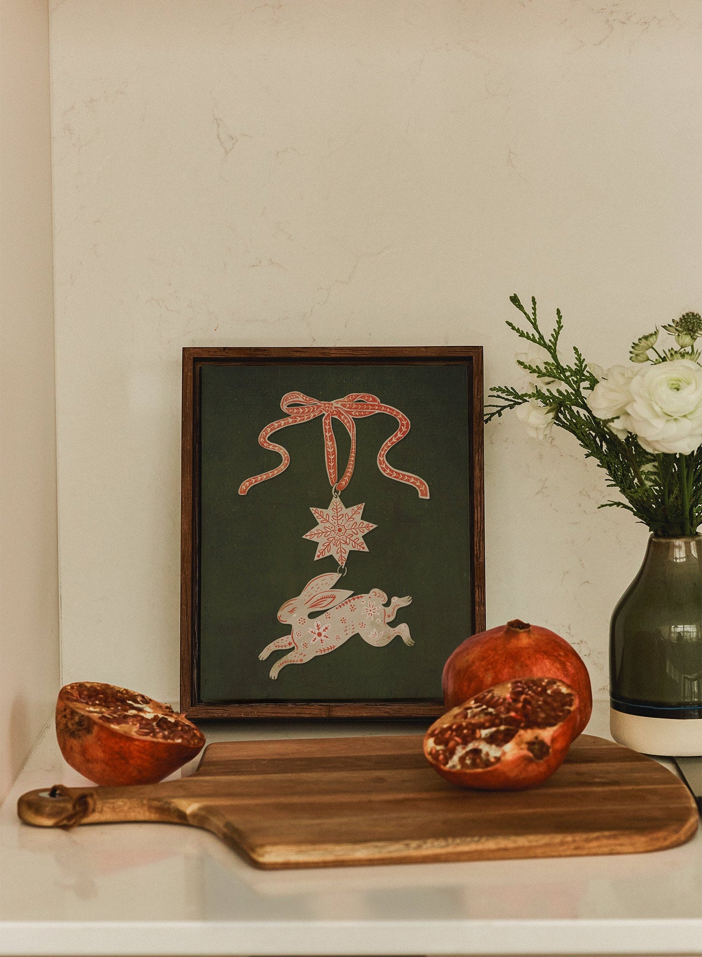 Holiday Hare-loom Green, Poster