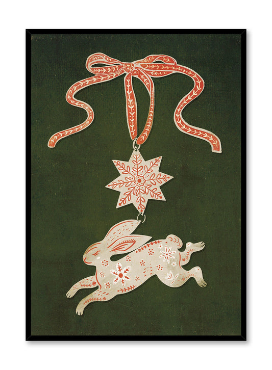 Holiday Hare-loom Green, Poster