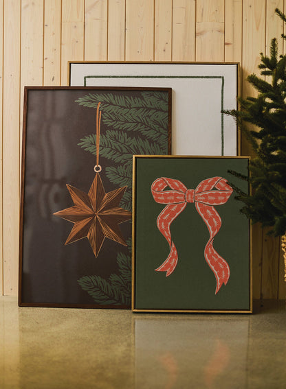 Vintage Holiday Bow Traditional, Poster