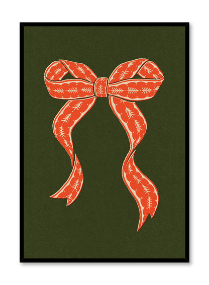 Vintage Holiday Bow Traditional, Poster