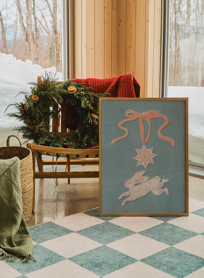 Holiday Hare-loom Blue, Poster