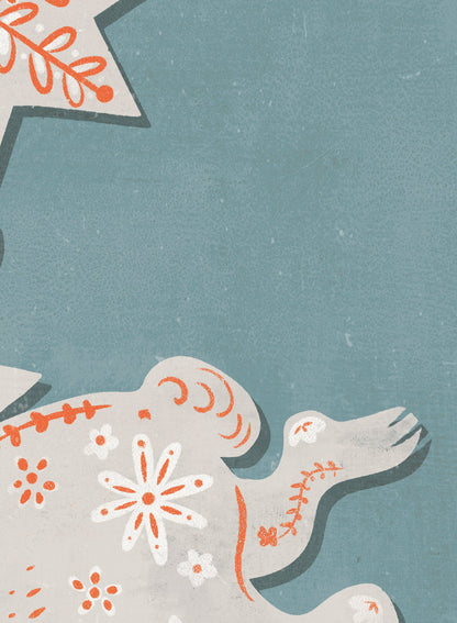 Holiday Hare-loom Blue, Poster